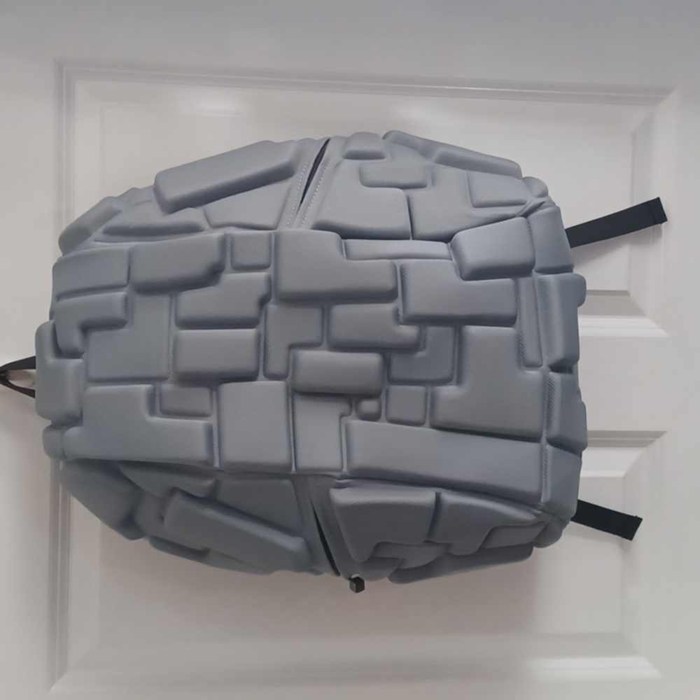 Modern Geometric Molded Backpack - Light Gray